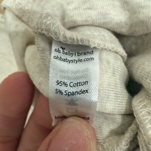 Oh baby oatmeal heather Cozy beige baby footie pajama 6-12 months - Picture 3 of 3